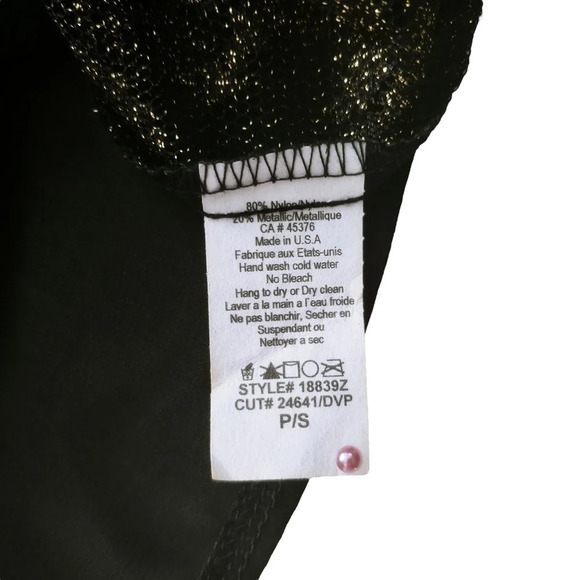 Sheer Black and Gold Sleeveless Button Down Blouse S - Picture 6 of 6